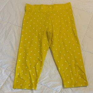 Boden Yellow and White Polka Dot Leggings